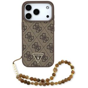Guess 4G Strap háromszög logó MagSafe tok iPhone 17 Pro barna