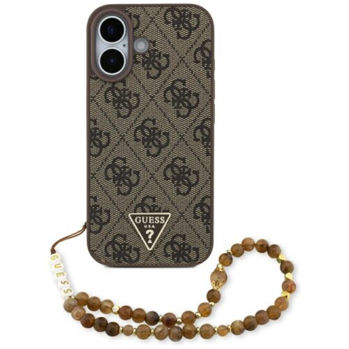Guess 4G Strap háromszög logó MagSafe tok iPhone 17 barna