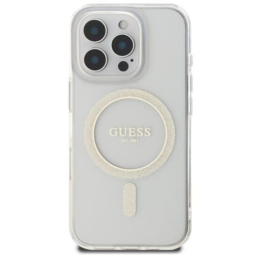 Guess GUHMP16XHFGERET IML Glitter Circle MagSafe-kompatibilis keménytok iPhone 16 Pro Max - átlátszó - Image 2