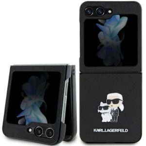 Karl Lagerfeld KLHCZF5SAKCNPK Sam Z Flip5 F731 keménytok fekete Saffiano Karl&Choupette Pin