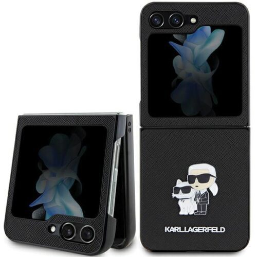 Karl Lagerfeld KLHCZF5SAKCNPK Sam Z Flip5 F731 keménytok fekete Saffiano Karl&Choupette Pin