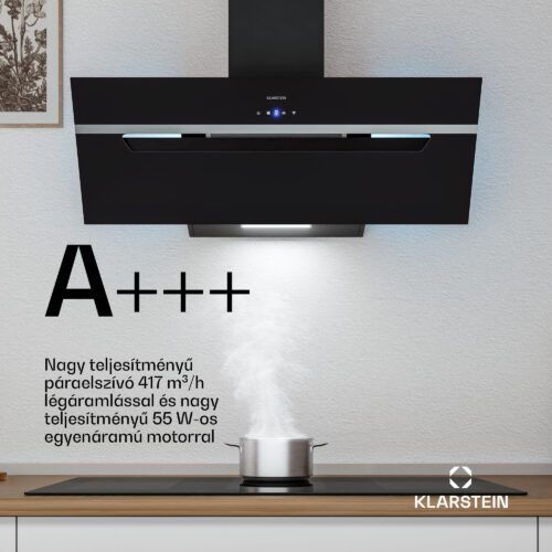 Klarstein BigBite ferde páraelszívó | elszívó és keringtető üzemmód | biztonsági üveg | 417m³/h | 90cm - Image 2