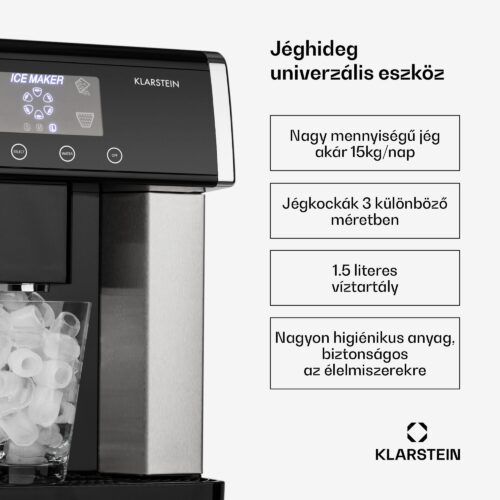 Klarstein Eiszeit rozsdamentes acél jégkocka készítő 3 jégkocka méret ezüst - Image 6