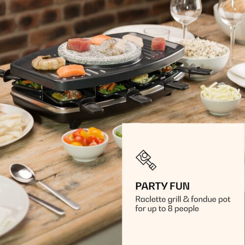2 az 1-ben raclette grill fonduevel