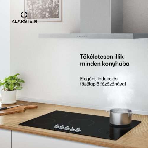 Klarstein Kochheld indukciós főzőlap | Elegáns és erőteljes | 5 főzőzóna | 8700 W | 90 cm - Image 6