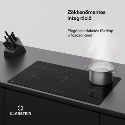 Klarstein PowerGlide indukciós főzőlap | Modern és nagy teljesítményű | 5 főzőzóna | 9800 W | 90 cm - Image 4