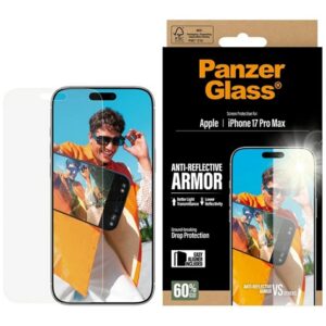 PANZERGLASS ANTI-REFLECTIVE ARMOR EASYALIGNER képernyővédő üveg (tükröződésmentes + segédkeret) ÁTLÁTSZÓ Apple iPhone 17 Pro Max