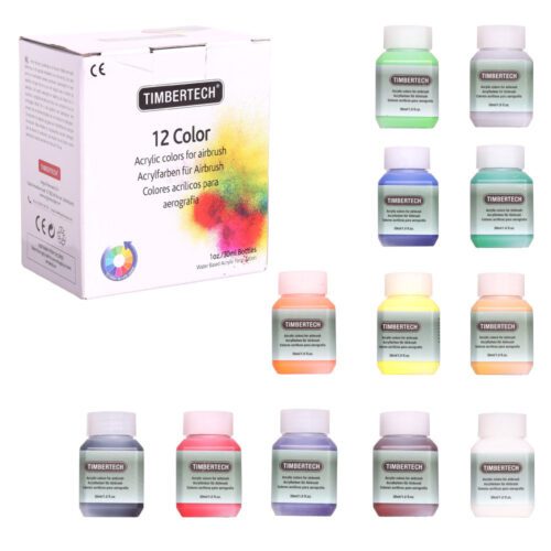 Akril airbrush festékek 12 szín 30ml Fengda Timbertech Mix-I