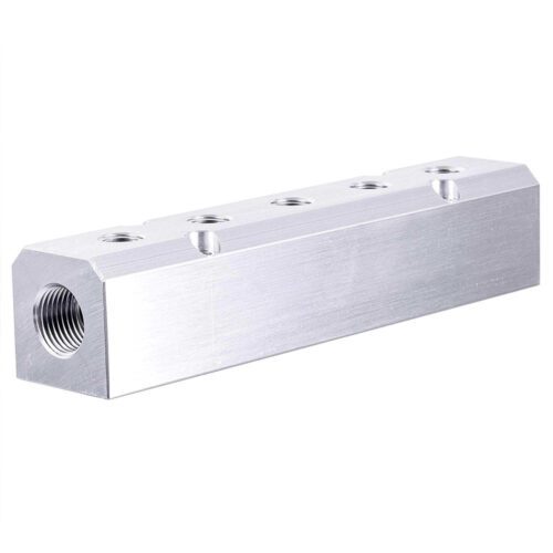 Aluminium levegő elosztó blokk pneumatikához 2x1/2" és 5x 1/4" Technic AC0071 - Image 2