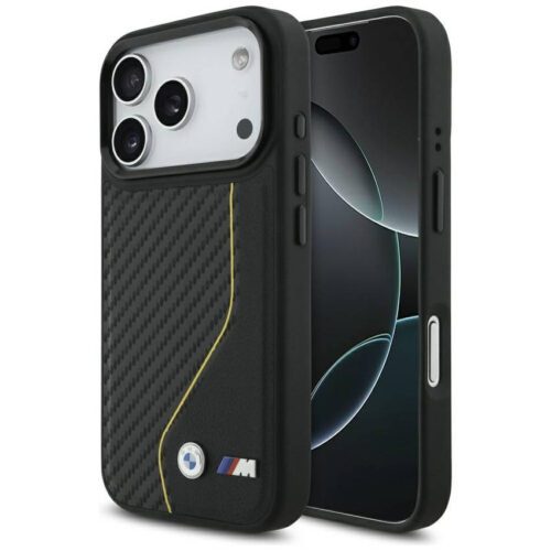 BMW M Carbon Line & Logo MagSafe tok iPhone 17 Pro készülékhez sárga