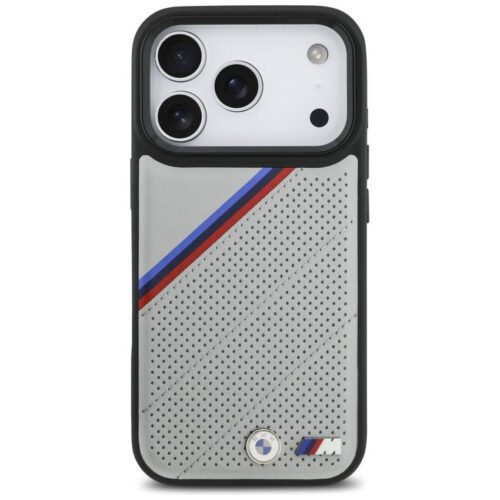 BMW M trikolor fém logó MagSafe tok iPhone 17 Pro szürke - Image 2