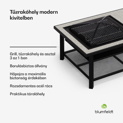 3 az 1-ben tűzrakóhely grill funkcióval