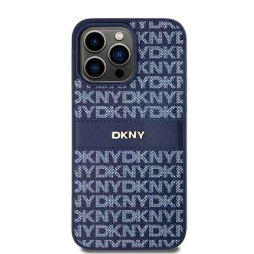 DKNY DKHCP15XPRTHSLB Leather Mono Stripe & Metal Logo tok iPhone 15 Pro Max - kék - Image 2
