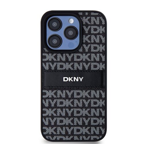 DKNY DKHCP15XPRTHSLK Leather Mono Stripe & Metal Logo tok iPhone 15 Pro Max - fekete - Image 2