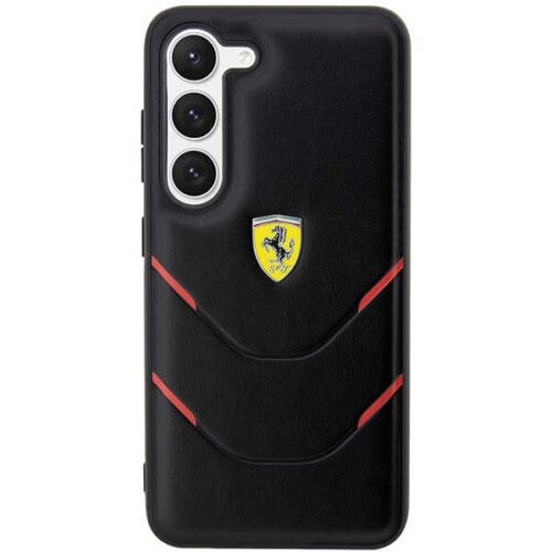 Ferrari FEHCS23MPBAK Samsung Galaxy S23+ S916 fekete keménytok forró bélyegző vonalak - Image 2