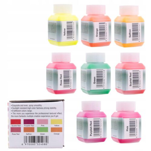 Fluoreszkáló Akril festékek készlete (30ml x 8 szín) airbrush festékszórókhoz Timbertech 8FLUORESC30ml - Image 2