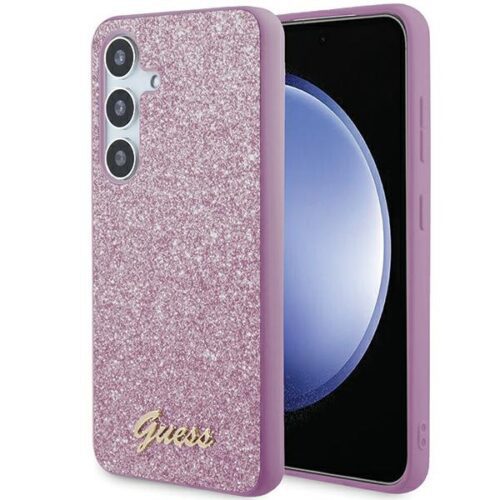 Guess GGUHCS24MHGGSHU Glitter Script keménytok Samsung Galaxy S24 Plus - lila