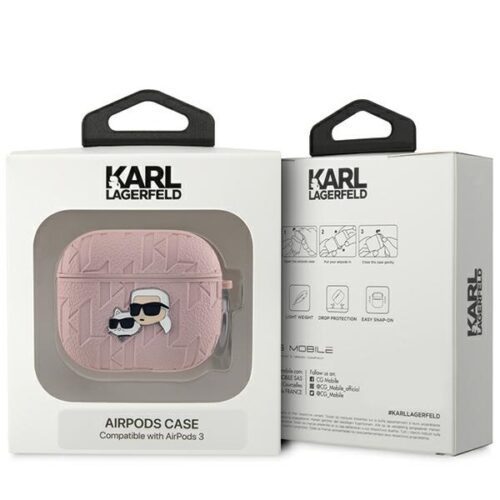 Karl Lagerfeld KLA3PGKCPP Monogram Karl & Choupette Head tok AirPods 3 - rózsaszín - Image 2