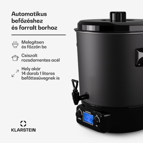 Klarstein Biggie Digital befőzőautomata italadagoló elektromos 27L 2000 W rozsdamentes acél - Image 2