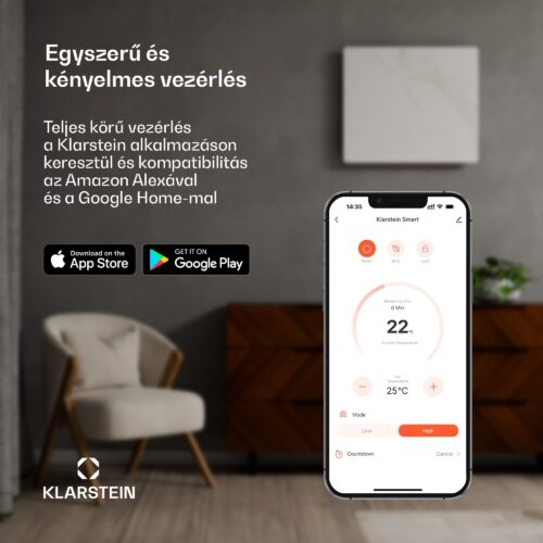 Klarstein Wondersky infravörös panel | 770 W | 4 - 8 m² | Minimalista kialakítás | 120 cm x 60 cm - Image 2