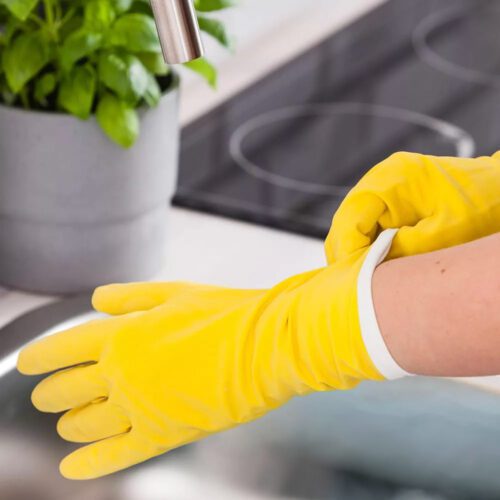Latex háztartási kesztyű M 1 pár - YORK - CLEAN HOUSE - Image 2