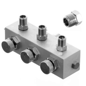 Levegő elosztó airbrush festékszórókhoz 3 db 1/8" levegő kimenet és 1 db 1/4" levegő bemenet Technic BD13-3