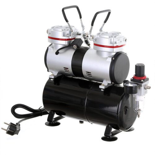 Nagynyomású kétdugattús airbrush kompresszor 40 l/perc TC Technic AS-196 - Image 2