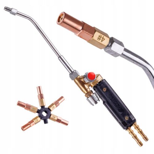 Propán Oxigén forrasztópisztoly 5db precíziós fúvókával 35 cm hosszú (fáklya) TC Technic ZW-02A