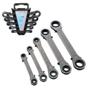 Racsnis gyűrűs kulcs készlet műanyag tartóban (5 darabos) 6-21mm TC Technic JC1120