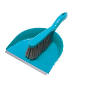 Szemeteslapát gumiszegéllyel és kefével újrahasznosított anyagból CORAL - YORK - CLEAN HOUSE