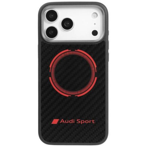 tok Audi RSQ Carbon Fiber Sport Red Circle MagSafe iPhone 17 Pro Max-hoz fekete