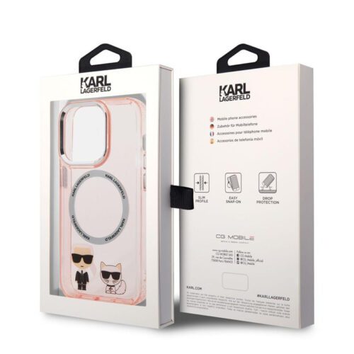 Apple iPhone 14 Pro KARL LAGERFELD KLHMP14LHKCP Magsafe TPU Hátlap - Rózsaszín - Image 2