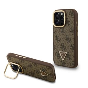 GUESS PU 4G STRASS TRIANGLE LOGO STAND műanyag telefonvédő (ütésállóság