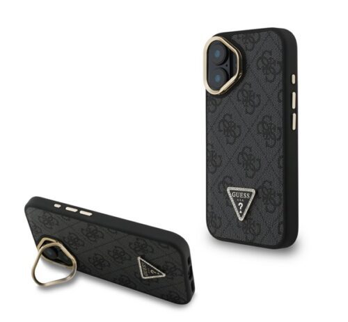 GUESS PU 4G STRASS TRIANGLE LOGO STAND műanyag telefonvédő (ütésállóság