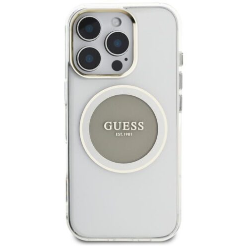 Guess GUHMP16LHTDRCEDG IML Metal Colored Circle Classic Logo MagSafe-kompatibilis tok iPhone 16 Pro - szürke - Image 2