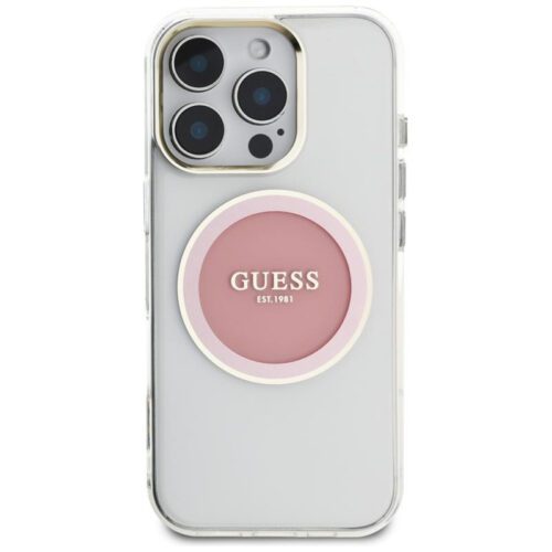 Guess GUHMP16LHTDRCEDP IML Metal Colored Circle Classic Logo MagSafe-kompatibilis tok iPhone 16 Pro - rózsaszín - Image 2