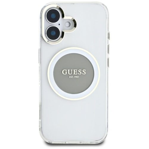 Guess GUHMP16SHTDRCEDG IML Metal Colored Circle Classic Logo MagSafe-kompatibilis tok iPhone 16 - szürke - Image 2