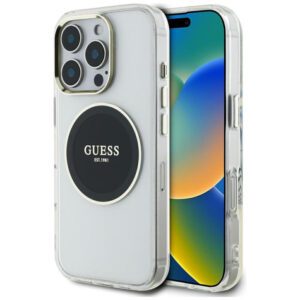 Guess GUHMP16XHTDRCEDK IML Metal Colored Circle Classic Logo MagSafe-kompatibilis tok iPhone 16 Pro Max - fekete