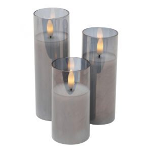 Home CDS 3 LED-es gyertyaszett üvegben