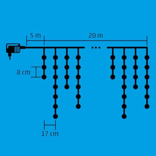 20 m / 600 db hidegfehér LED