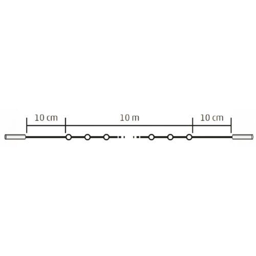 10 m / 100 db melegfehér LED