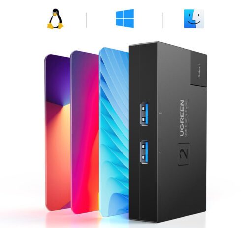 Kapcsoló USB 3.0 kétirányú kapcsoló Ugreen CM618 - fekete - Image 2