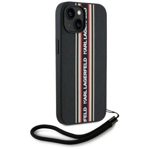 Karl Lagerfeld KLHCP15SPAMSCNSR Saffiano Athleisure Stripes Cord tok iPhone 15 - piros - Image 2