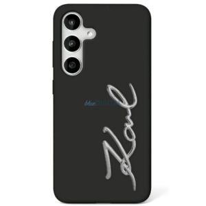 Karl Lagerfeld KLHCS25SSCMSMVK Silicone Sign Metal Logo tok Samsung Galaxy S25 - fekete