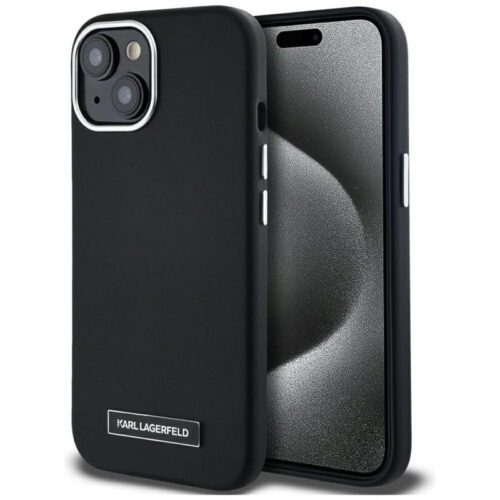 Karl Lagerfeld KLHMP15SPGMSRPK FW Metal Plate MagSafe-kompatibilis tok iPhone 15 - fekete