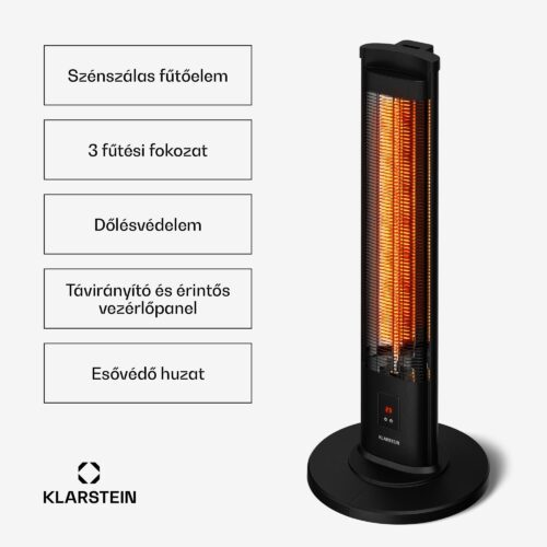 Klarstein BlazeTower infravörös fűtőtest | 2000 W | 15 m² | Erős | 101 cm x 40 cm - Image 2