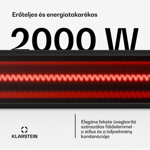 Klarstein Phantom infravörös fali fűtőtest | 2000 W | 15 m² | Erőteljes és vékony | 84 cm x 10 cm - Image 2