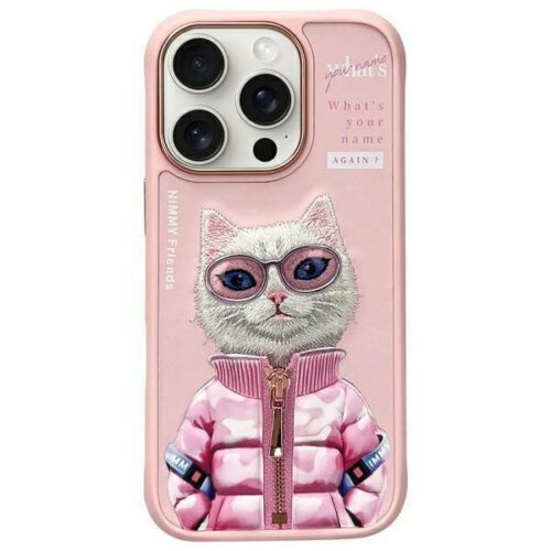 Nimmy Cool&Cute 2.0 Cat tok iPhone 16 Pro - rózsaszín