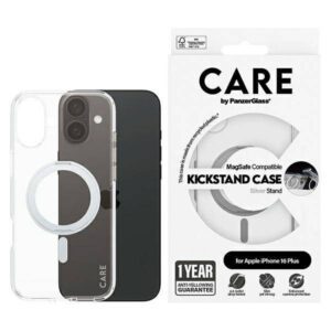 PanzerGlass Feature Kickstand MagSafe-kompatibilis tok iPhone 16 Plus - ezüst színű