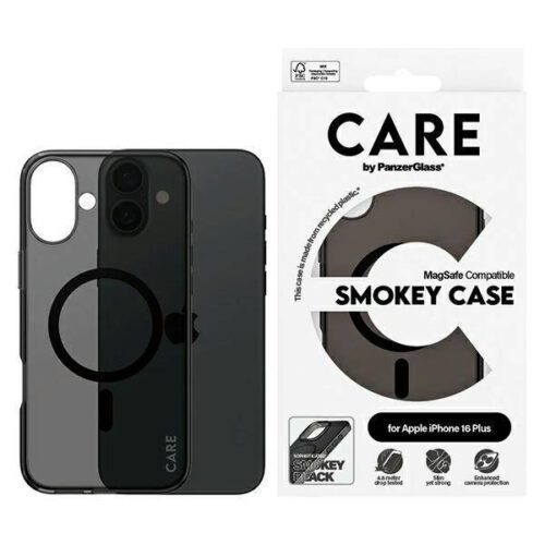 PanzerGlass Flagship MagSafe-kompatibilis tok iPhone 16 Plus - fekete átlátszó
